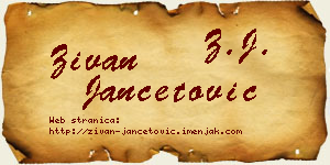 Živan Jančetović vizit kartica